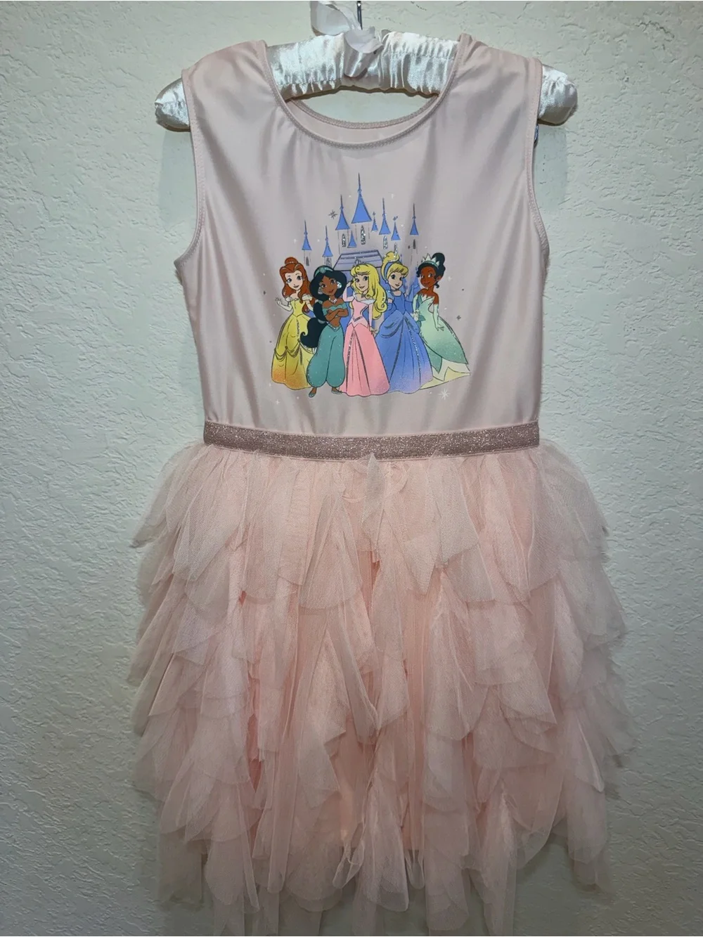 Girls Pink Princess Tutu Dress with Disney Princesses